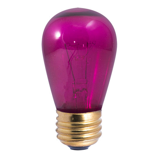 Bulbrite 701611 11S14TPK 11W S14 E26 Transparent Pink