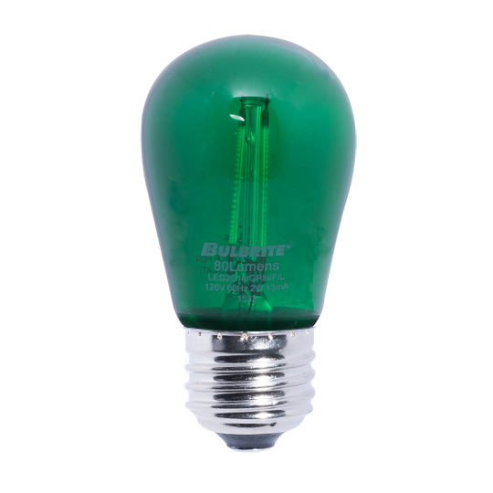 Bulbrite 776561 LED2S14/GRN/FIL 2W S14 E26 Green