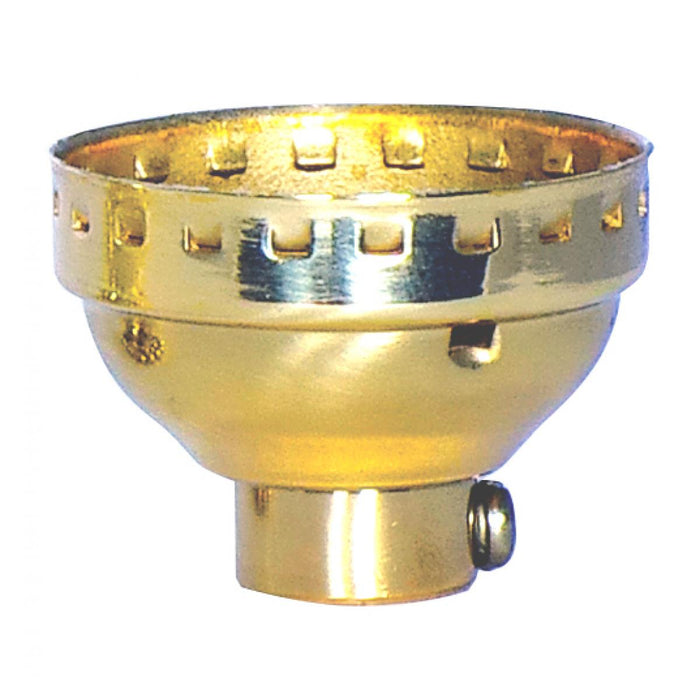 Satco 80-1287 3 Piece Solid Brass Cap With Paper Liner Polished Brass Finish 1/8 IP With Set Screw