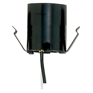 Satco 80-1645 Snap-In Socket For 3-1/4"- 4" Holders 12" AWM B/W Leads 125C 1-1/2" Height 1-1/4" Diameter 660W 250V