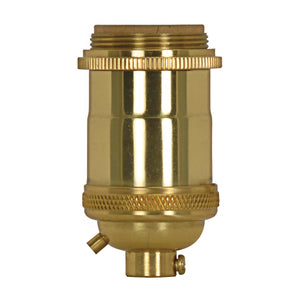 Satco 80-2566 Medium base lampholder 4pc. Solid brass Keyless 2 Uno rings Polished nickel finish