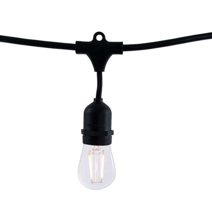 Bulbrite 810077 STRING15/E26/BLACK-LEDS14-KT 48' STRING LIGHT 15 SOCKETS KIT BLACK W/ LED 0.7W S14 CLEAR E26 LAMPS