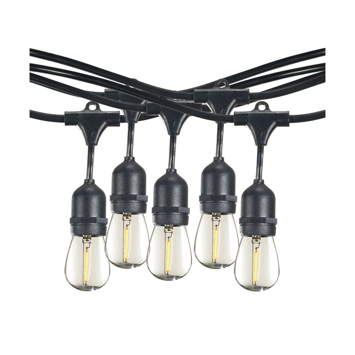 Bulbrite 812483 STRING15L/48FT/36IN/E26/BLACK/LED/S14 48' STRING LIGHT 15 SOCKETS 36" Spacing E26 BLACK KIT - With lamps