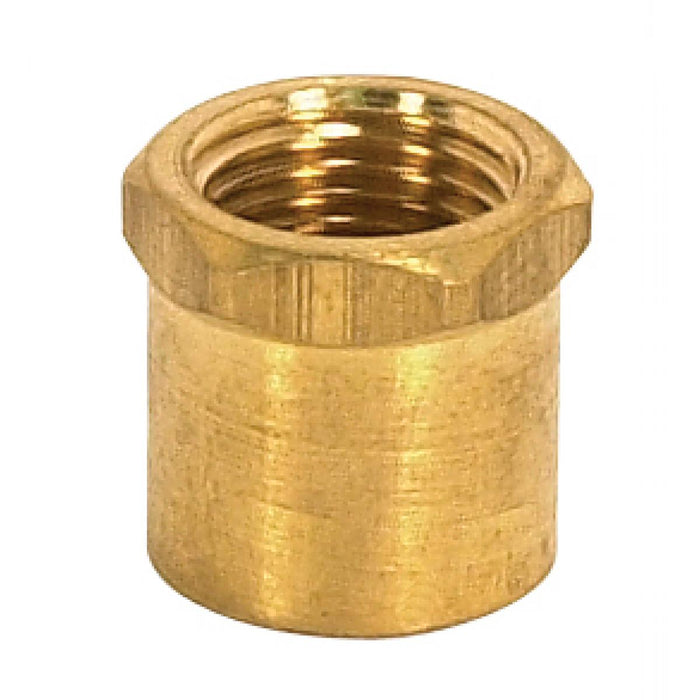 Satco 90-2153 Brass Coupling Unfinished 1/2" Long Hexagon Head Coupling 1/8 IP