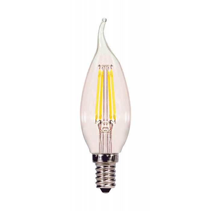 Replacement for Satco S21721 4.5 Watt CA10 LED Clear Candelabra base 2700K 120 Volt 2-Card - NOW S21840